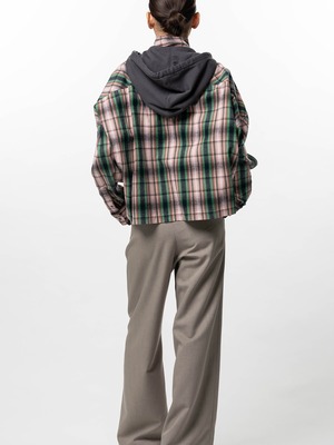 【26SS】Maison MIHARA YASUHIRO ミハラヤスヒロ / Hoodie Combine Checkered Shirt / シャツ