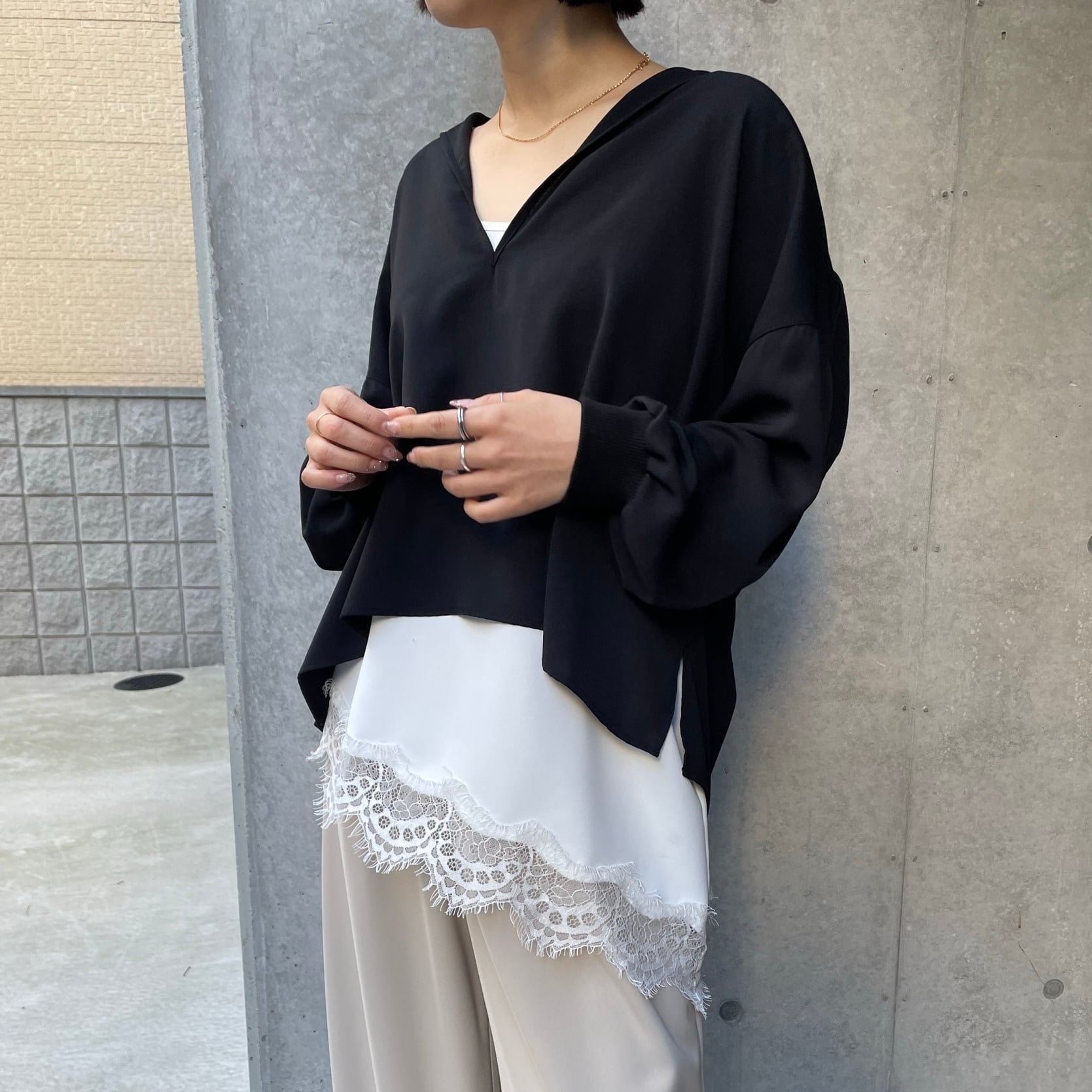 アンナケリー新品✨レースヘムアシンメトリーキャミソール レースヘムアシンメトリーキャミソール（NO.85261716） | AnnaKerry