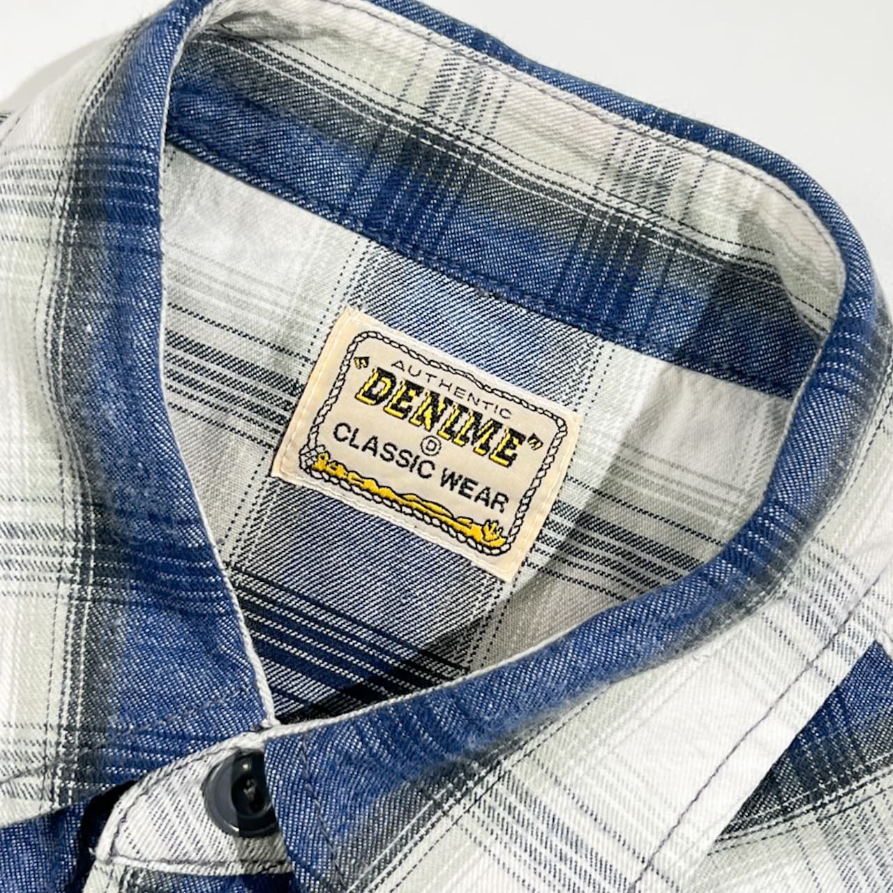 90s 00s DENIME ドゥニーム チェック柄 半袖 ウエスタンシャツ サイズ M /ブルー系 メンズ オリゾンティ期 アメカジ ワーク カジュアル
