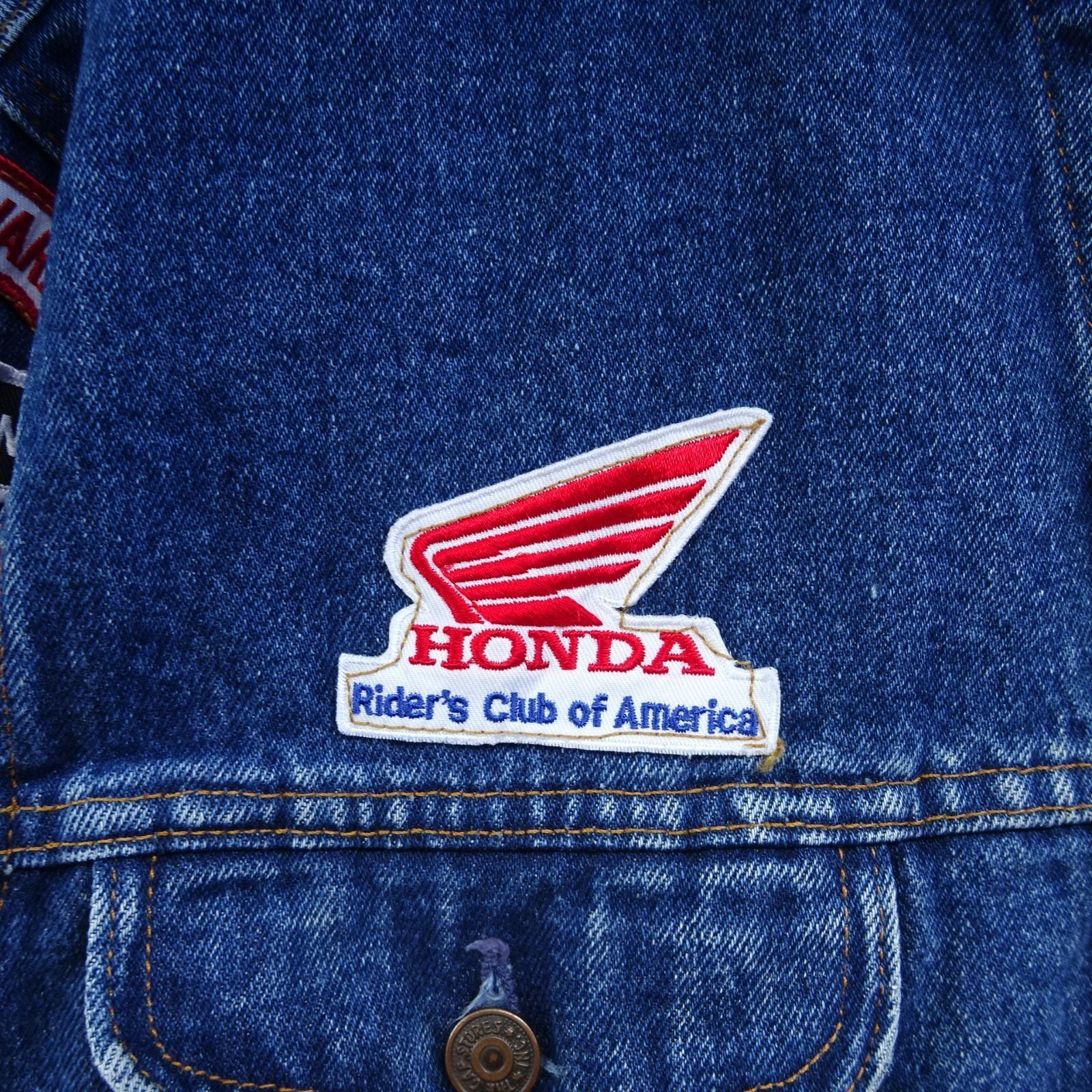 USA製 デニムジャケット XL ブルー ワッペンロゴ HONDA イーグル USA製 デニムジャケット XL ブルー ワッペンロゴ HONDA イーグル