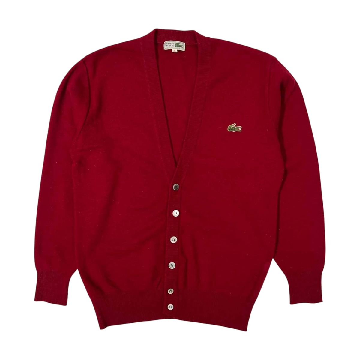 70s 80s CHEMISE LACOSTE ラコステ 文字ワニ ウールニット 