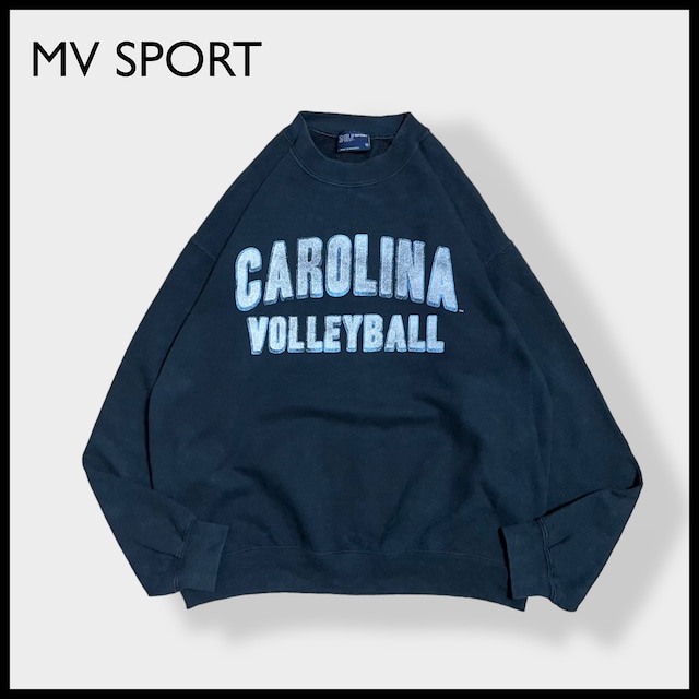 【MV SPORT】カレッジ ノースカロライナ大学 Carolina Volleyball アーチロゴ バレーボール プリント スウェット トレーナー ヴィンテージ加工 M us古着