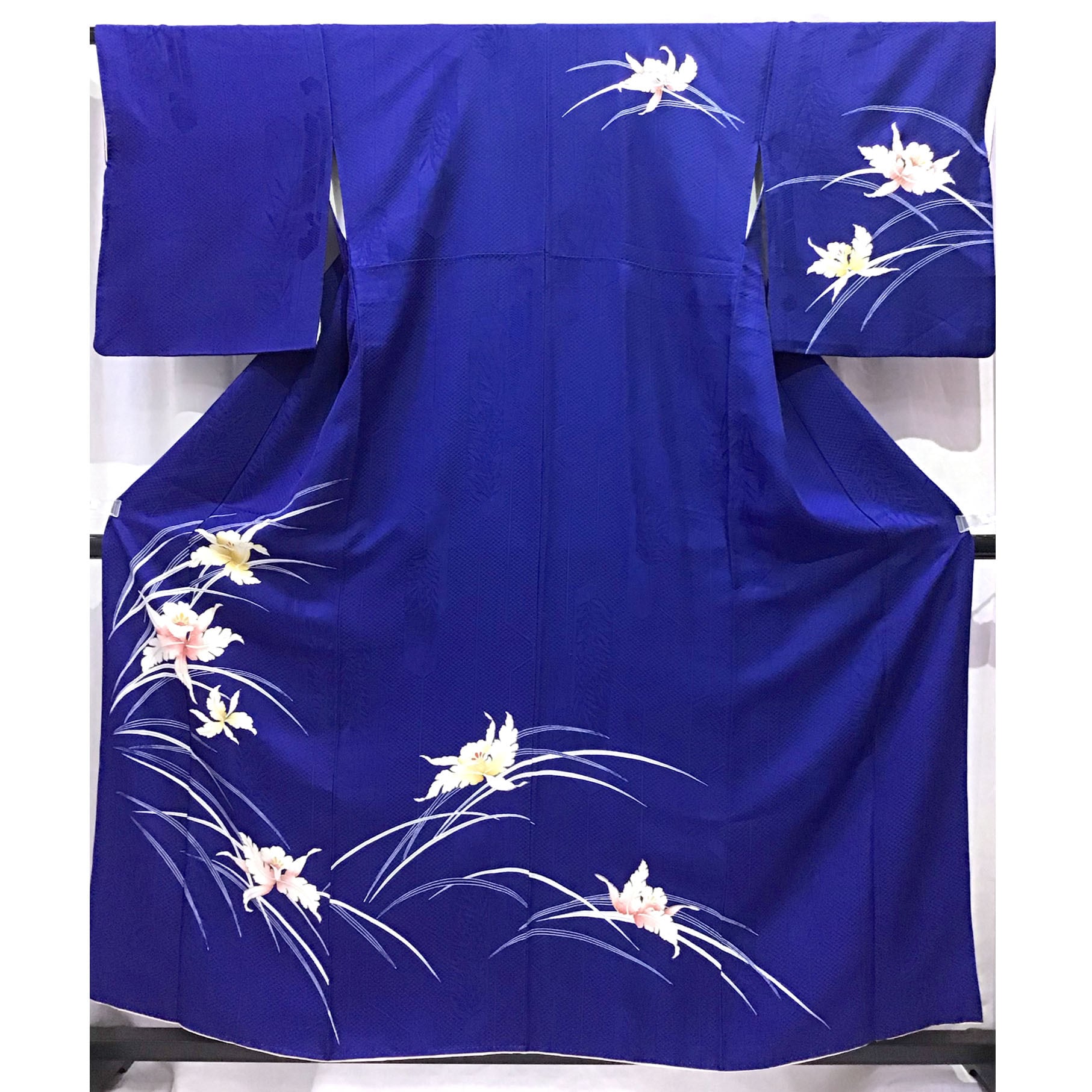 着物・附下・付け下げ・花・青系地・No.200701-1486・梱包サイズ60