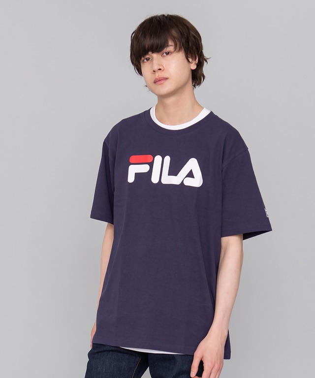【FILA／フィラ】Tシャツ 半袖 ビックプリント ブランド 無地 ロゴTシャツ カットソー fh7301