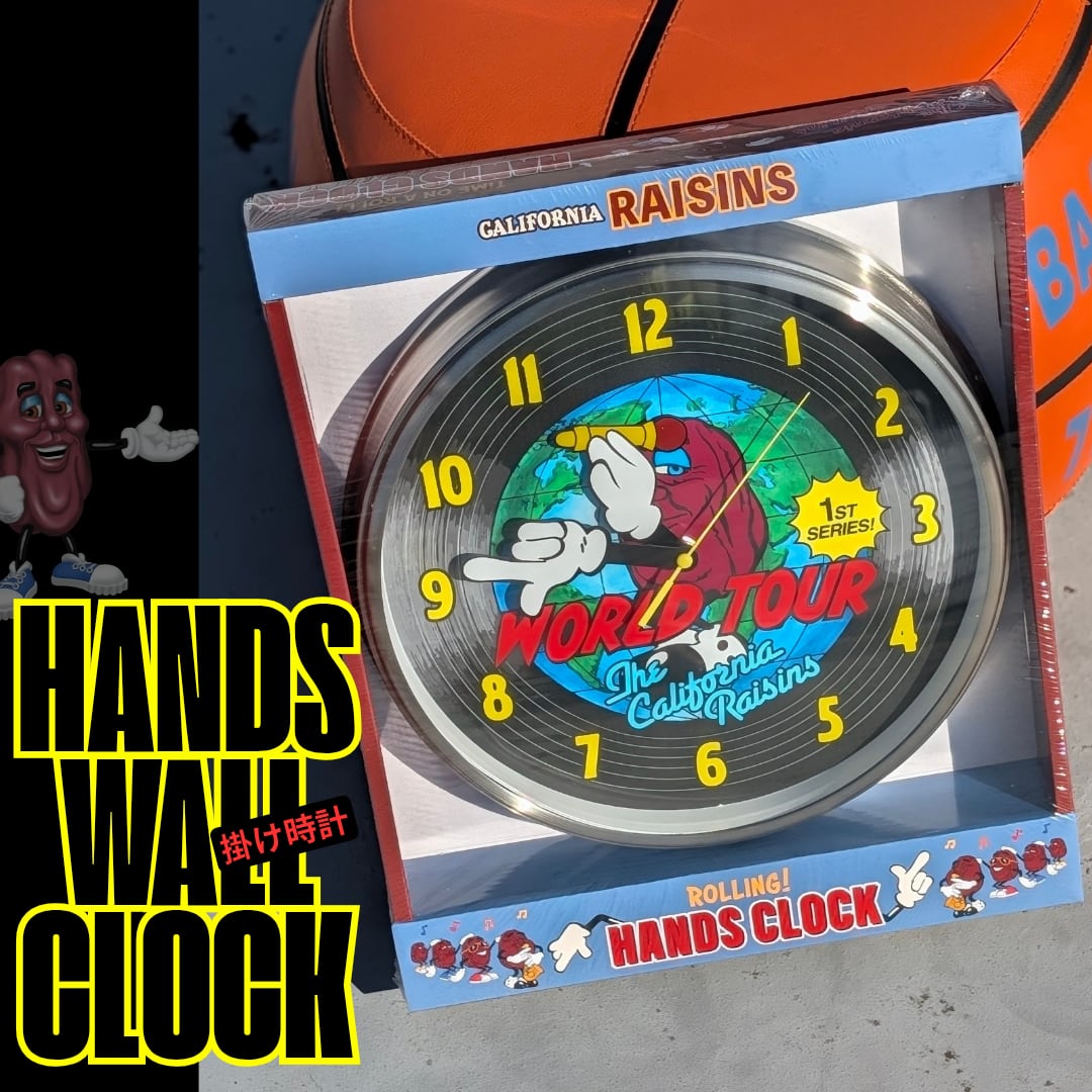 ✨️腕が動いちゃうウォールクロック⌚✨️【 The California Raisins / カリフォルニア レーズン 】HANDS WALL CLOCK / 壁掛け時計 / ウォールクロック〚アメリカン雑貨 アメトイ〛
