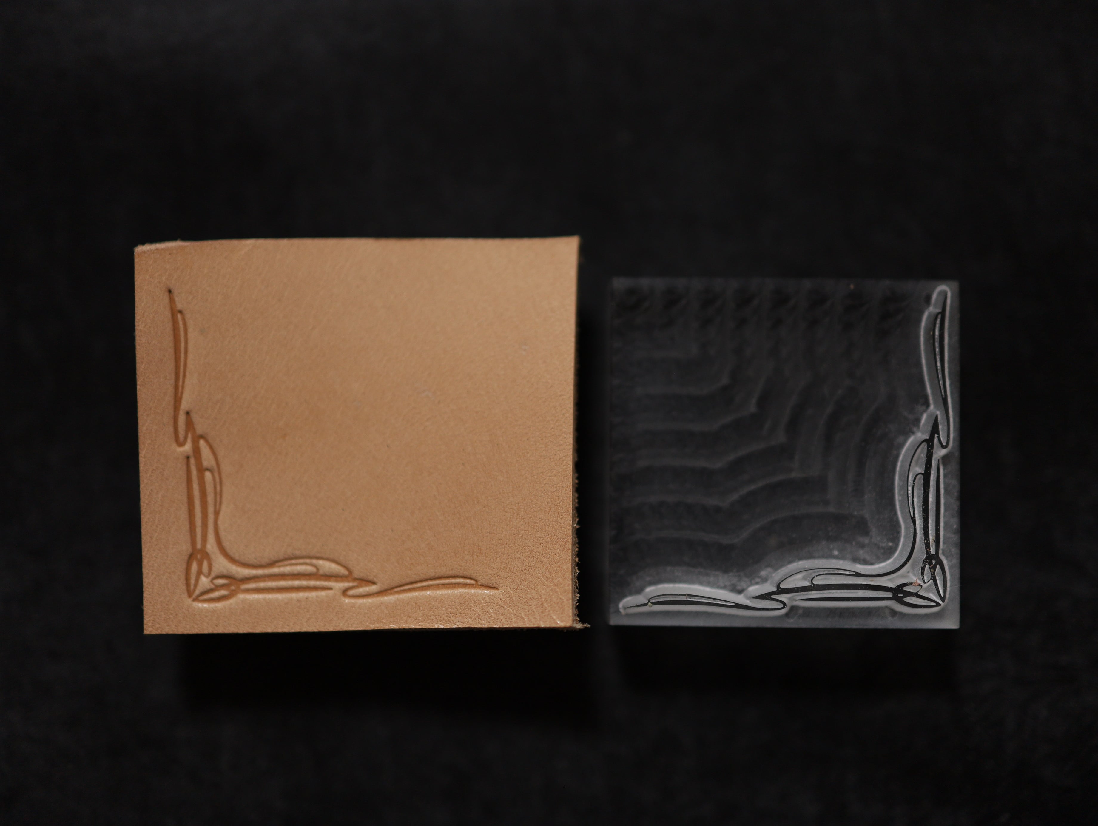 【アクリル刻印】コーナーボーダー ピンスト タイプA　　レザークラフト用