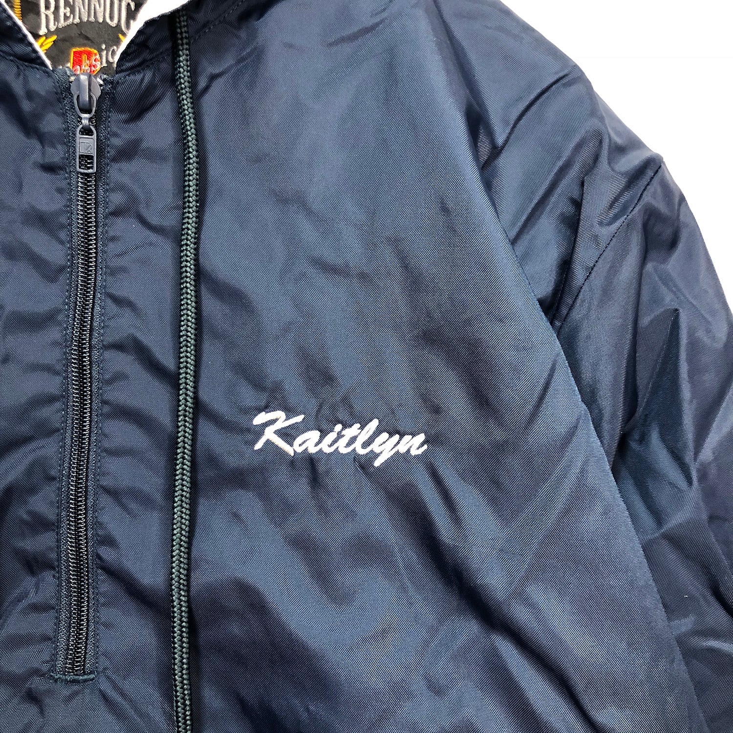 90s US輸入 ナイロンプルオーバー 2way 2XL ハーフジップ ネイビー