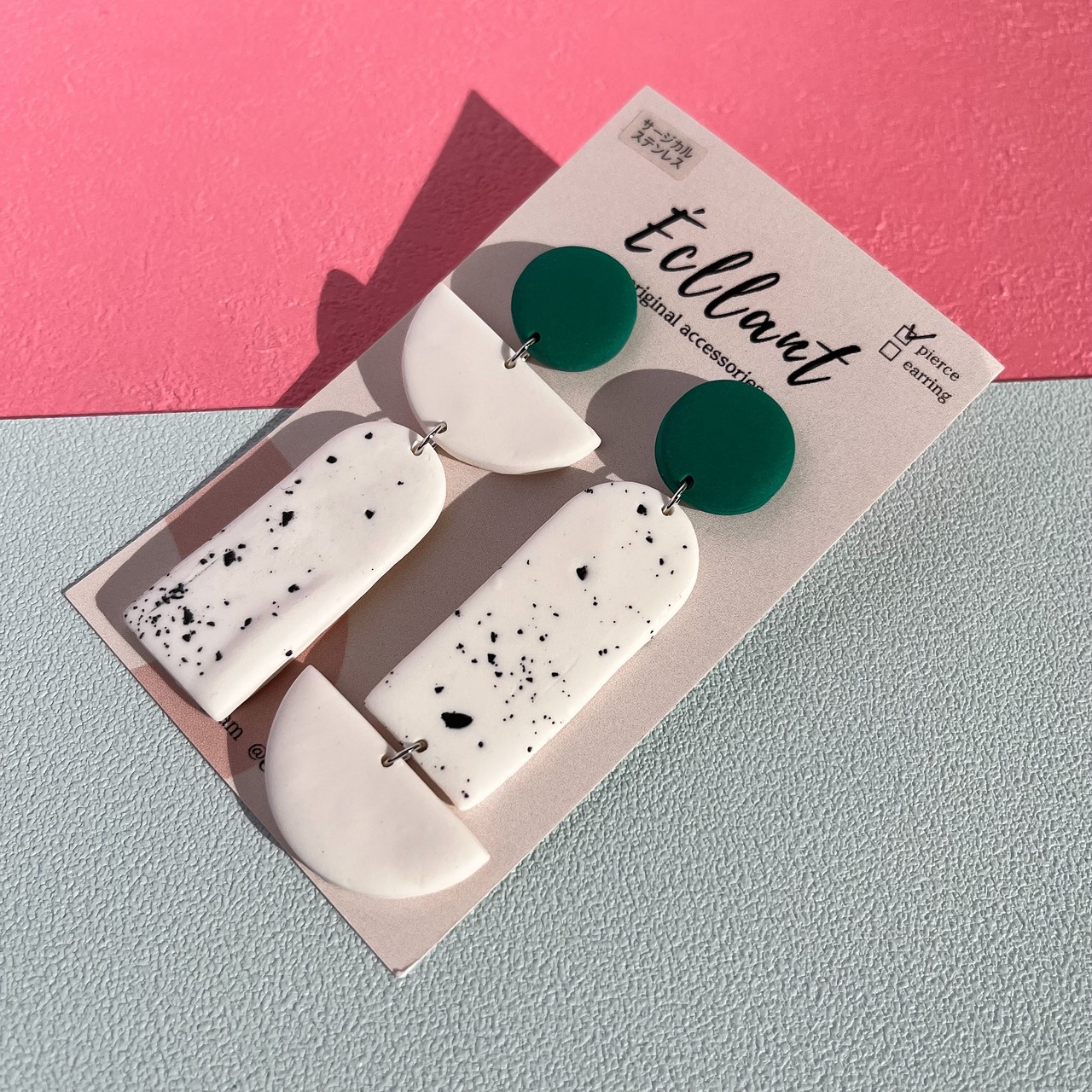 ポリマークレイピアス / サージカルステンレス