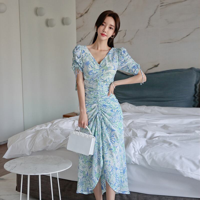 【dress】Vネックワンピース M22240