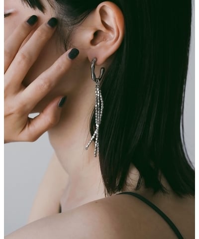 ànuke Beads Fringe Pierce ビーズフリンジピアス Silver