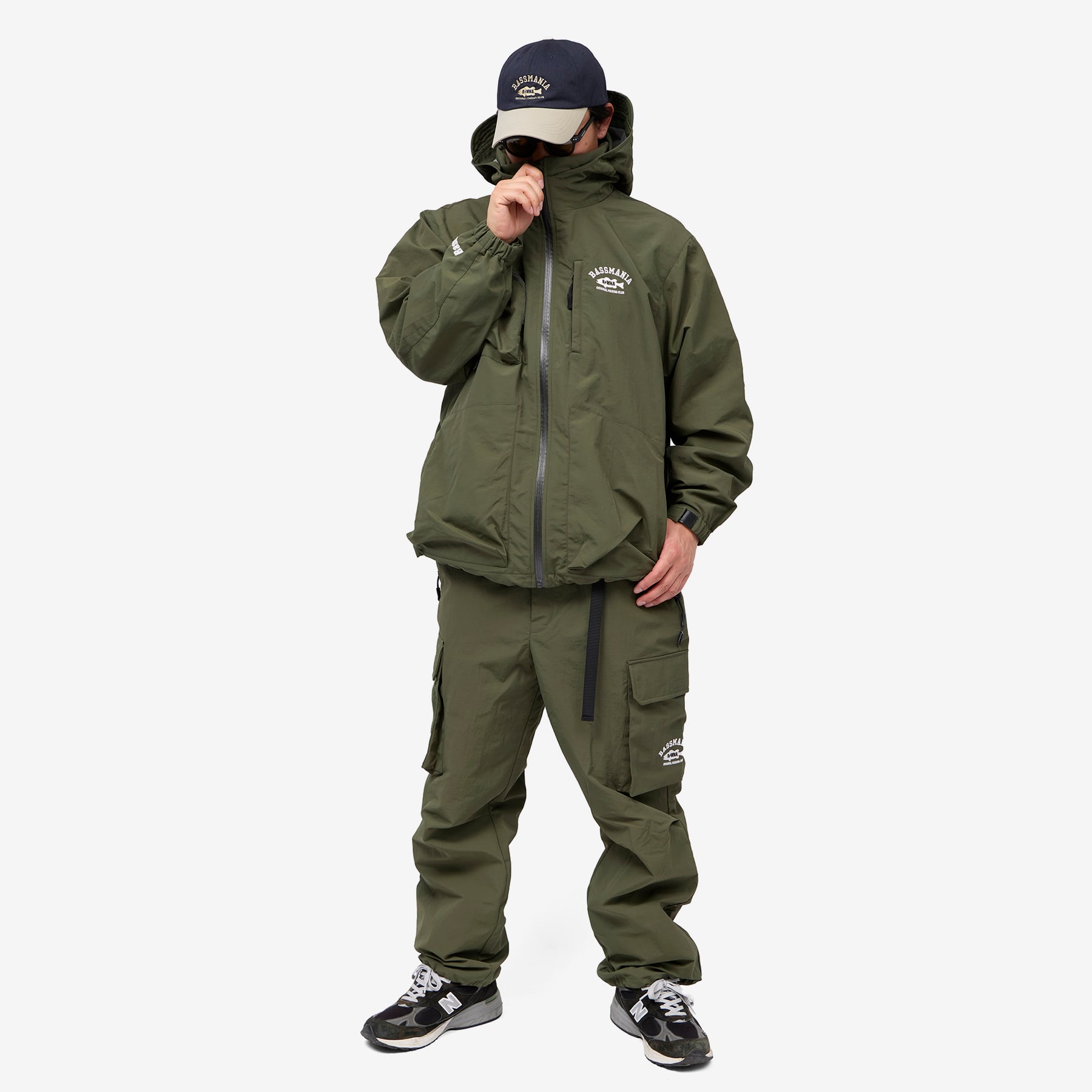 DeepRangebybassmania】2Layer Fishing Gimmick Nylon Jacket［KHAKI