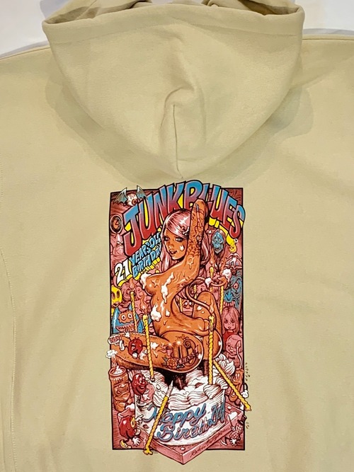 【NIGHTBEAT】ナイトビート Anniversary Zip Parka by Rockin’JellyBean (BEIGE) ジップアップパーカー
