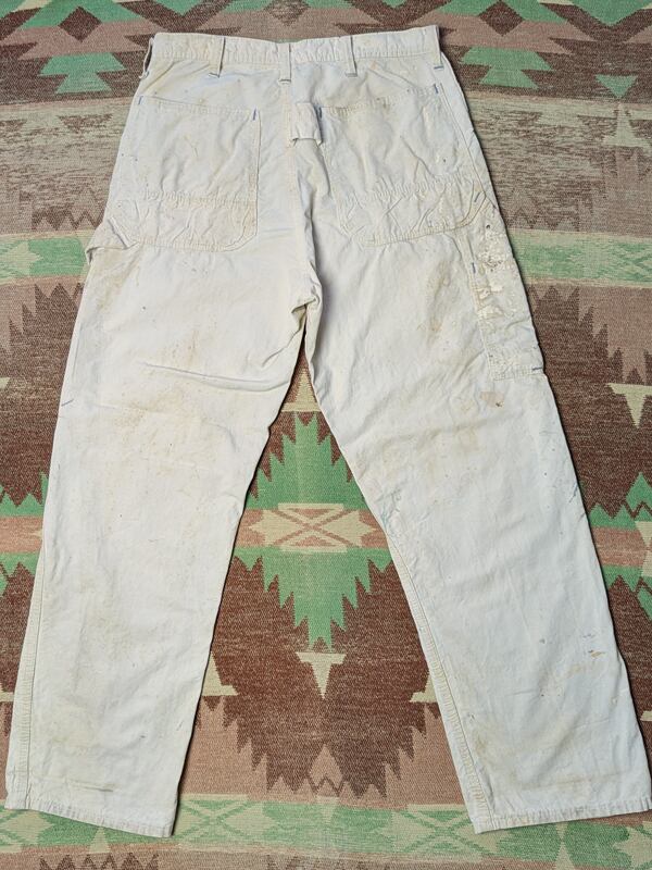 60s Sears White Twill Work Pants (W32) Paint Splatter 60s Sears White Twill Work Pants (W32) Paint Splatter