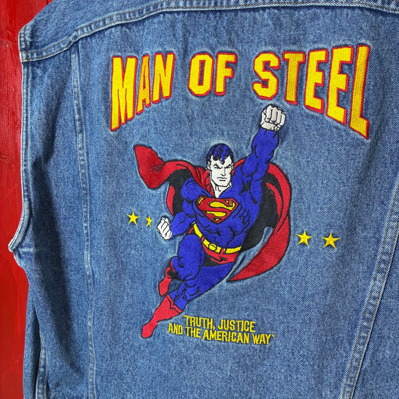 DC コミックス スーパーマン 刺繍 デニムベスト