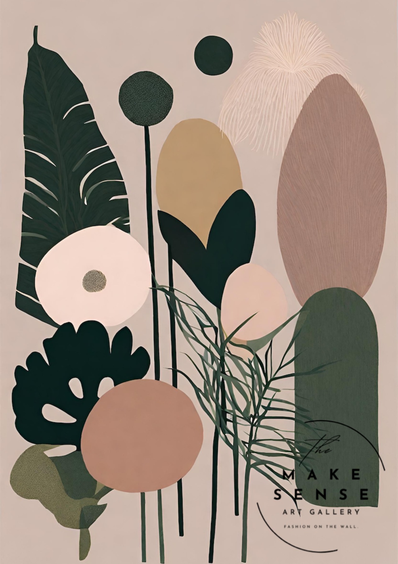 Omoiyari｜思いやりをミニマルに描く抽象アートポスター｜北欧シンプル空間に馴染む上質インテリア｜A4ポスター