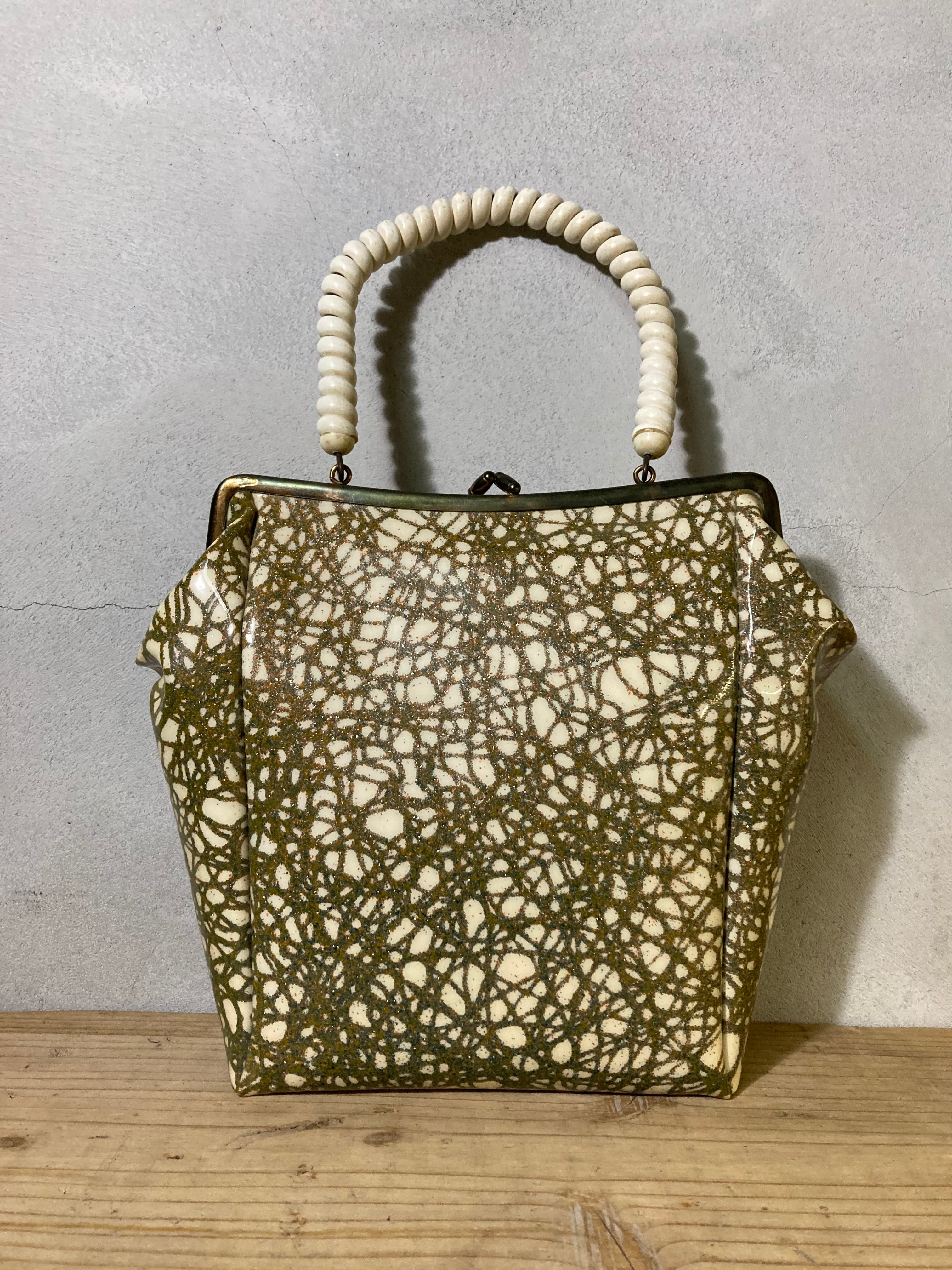 50s  Enamel Glitter HANDBAG  (beady clothing)