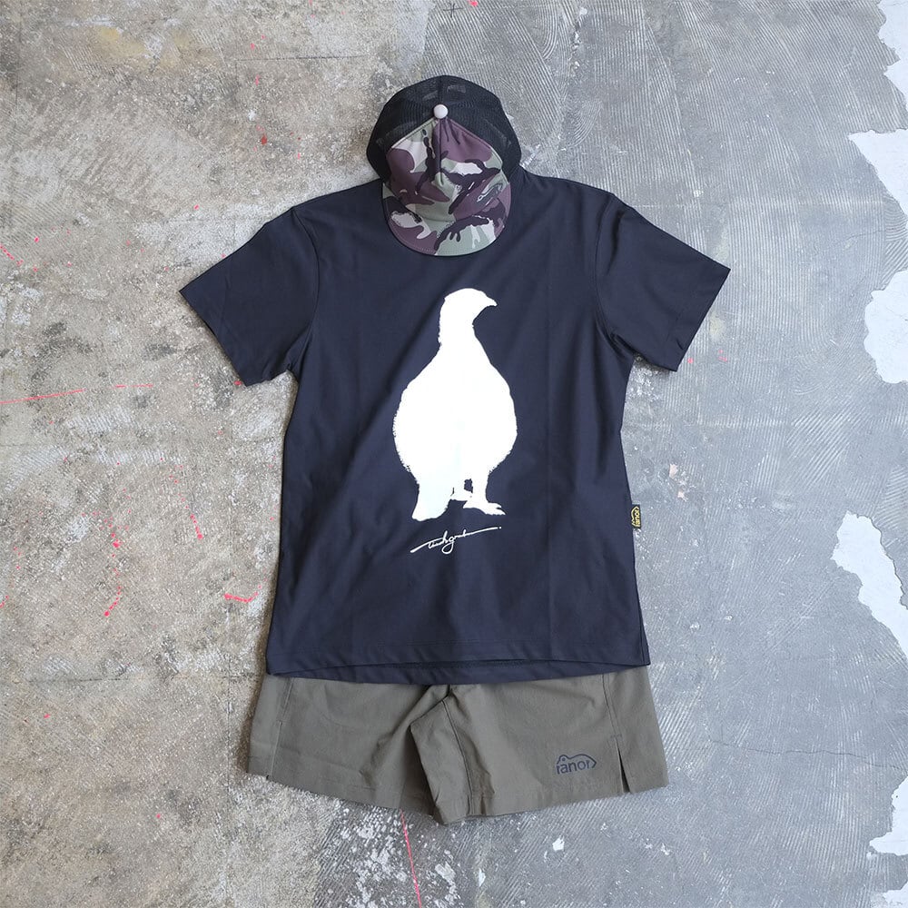ranor(ラナー) ROCK PTARMIGAN T-SHIRT BLACK×WHITE | play field mountain