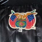 00s Super Bowl XXXV 記念 レザージャケット Jeff Hamilton製 刺繍入り ブラック XL