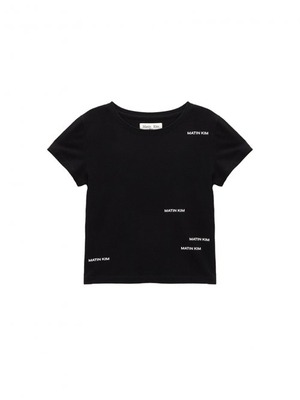 [MATIN KIM] MATIN SMALL LOGO CROP TOP IN BLACK