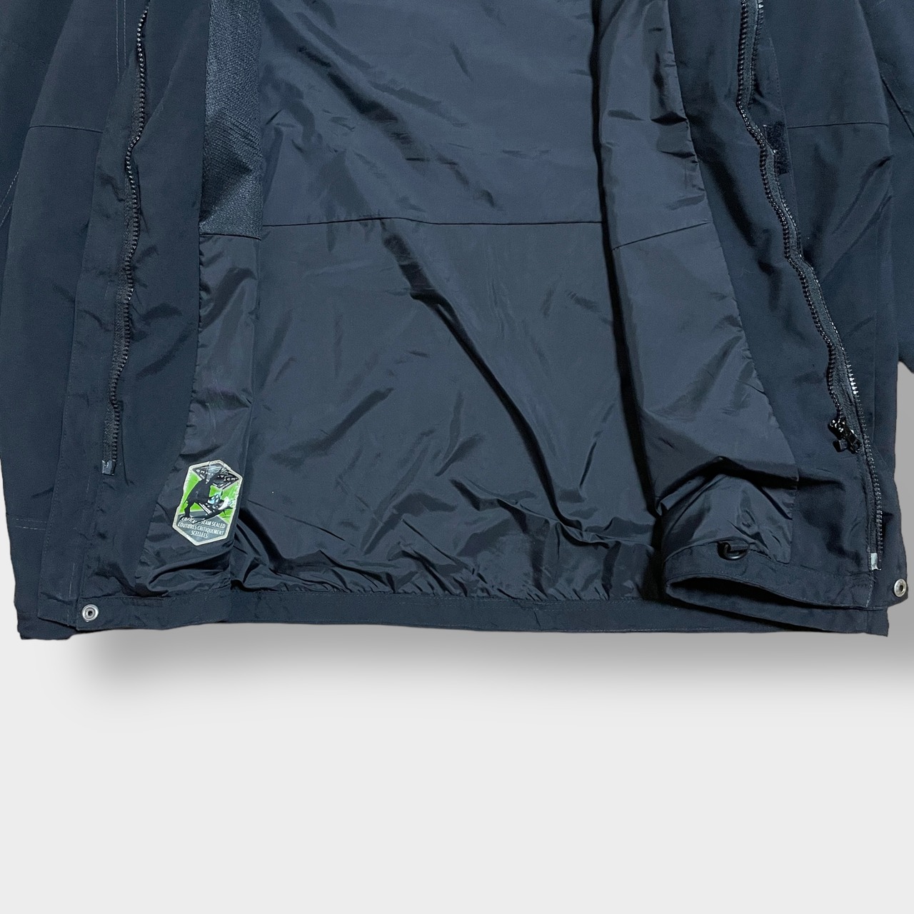 Columbia マウンテンジャケット ナイロンジャケット フィールドギア field gear アウター ワンポイント 刺繍ロゴ XXL ビッグサイズ コロンビア 黒 us古着