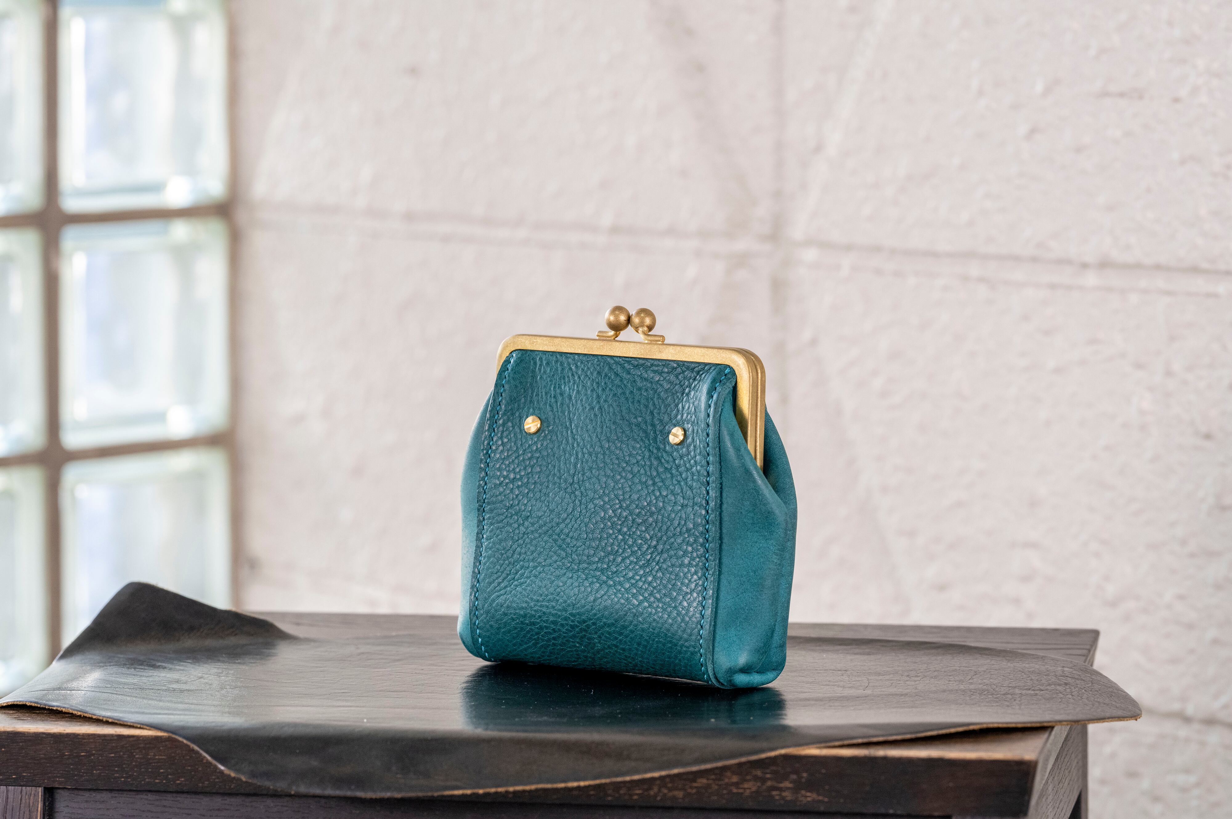 soul;solid】Brass clasp ポーチ ぷっくりマチ Minerva Box(Ortensia