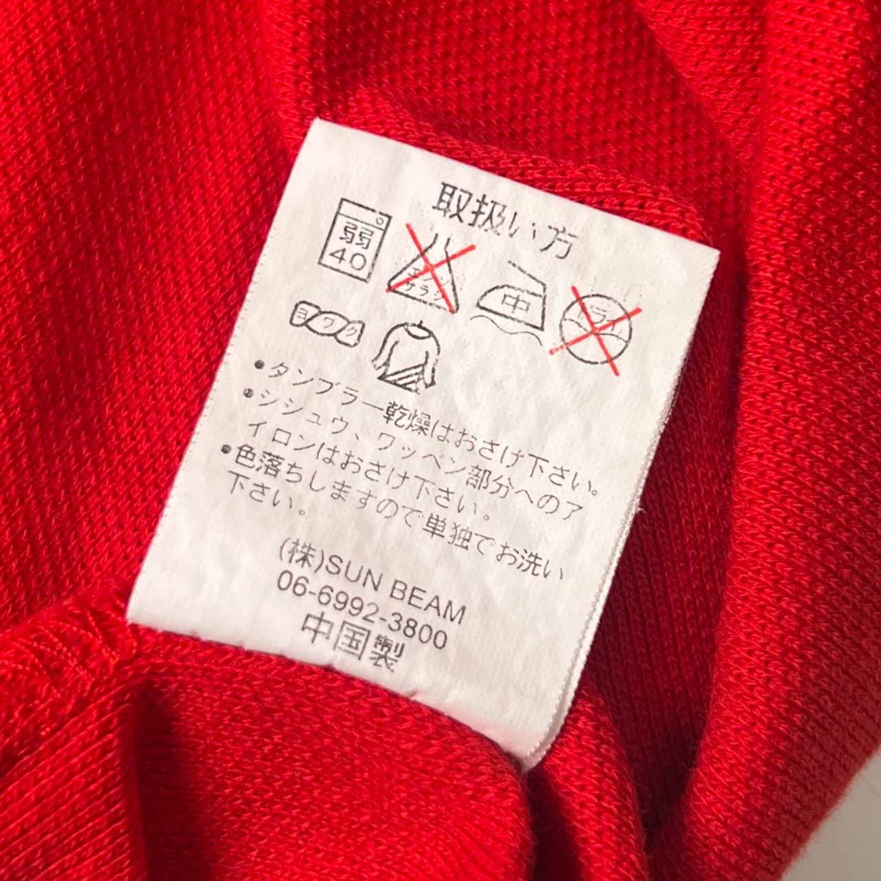 LOUIS VERSUS ルイスバーサス キャラ刺繍 鹿の子 半袖 ポロシャツ M/レッド メンズ