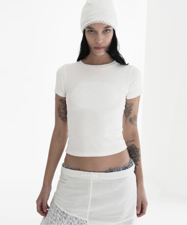 [BADBLOOD] Oval Logo T-Shirt - Cream