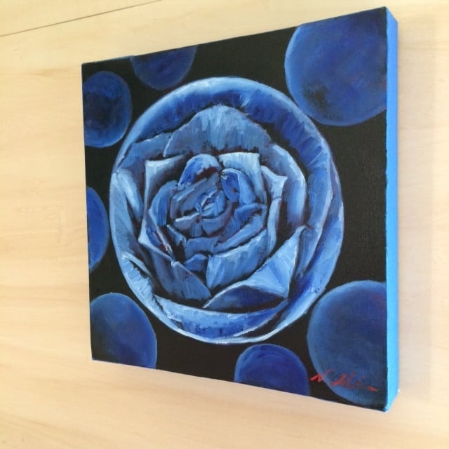 青い薔薇』油絵 | Art -misu etsuki- Atelier風の通 三須絵月