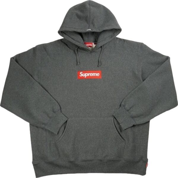 Supreme ボックスロゴ パーカー　チャコール　M