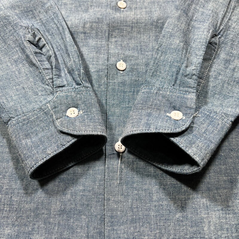 70's Lee リー 120-0944 シャンブレーシャツ ワークシャツ 白 70's Lee リー 120-0944 シャンブレーシャツ ワークシャツ 白