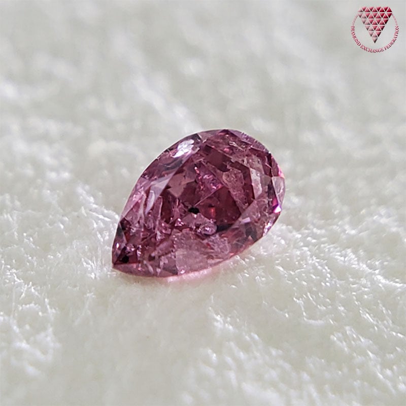 0.030 ct Fancy Vivid Purplish Pink I2 CGL 天然 ピンク ダイヤモンド