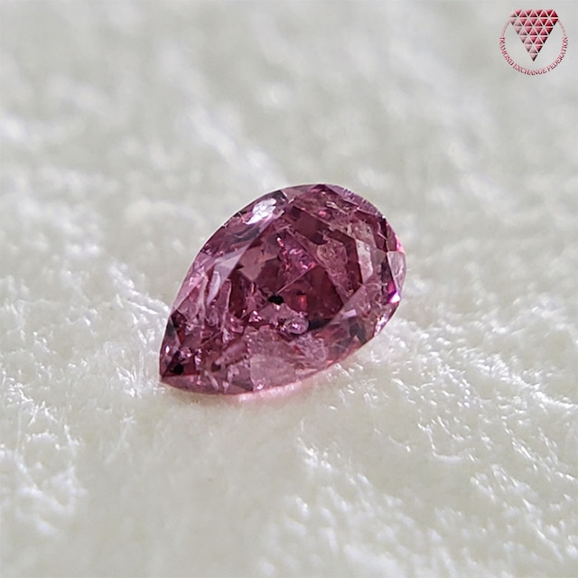 0.030 ct Fancy Vivid Purplish Pink I2 CGL 天然 ピンク ダイヤモンド ルース ペアシェイプ ヴィヴィッド パープリッシュ ピンク ダイヤモンド