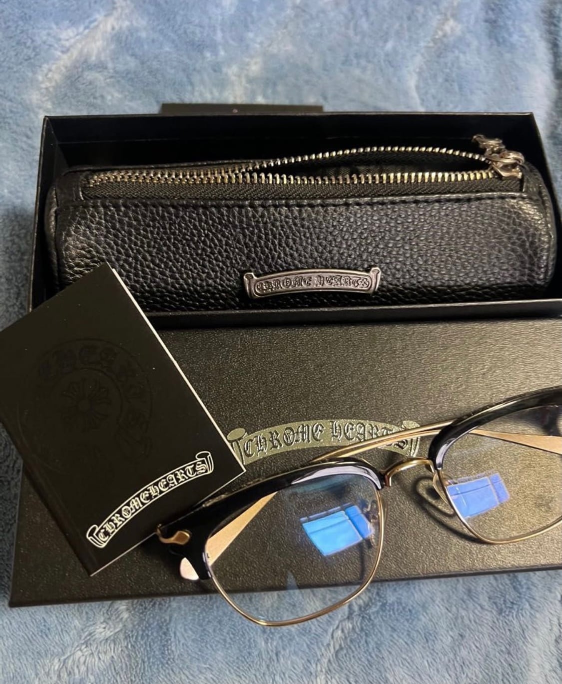 CHROME HEARTS クロムハーツ 眼鏡 メガネ SLUNTRADICTION BK/GP 54 | chromehearts