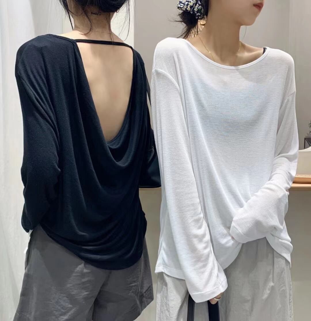 背中あきシアーロンT  AJ33167-6139