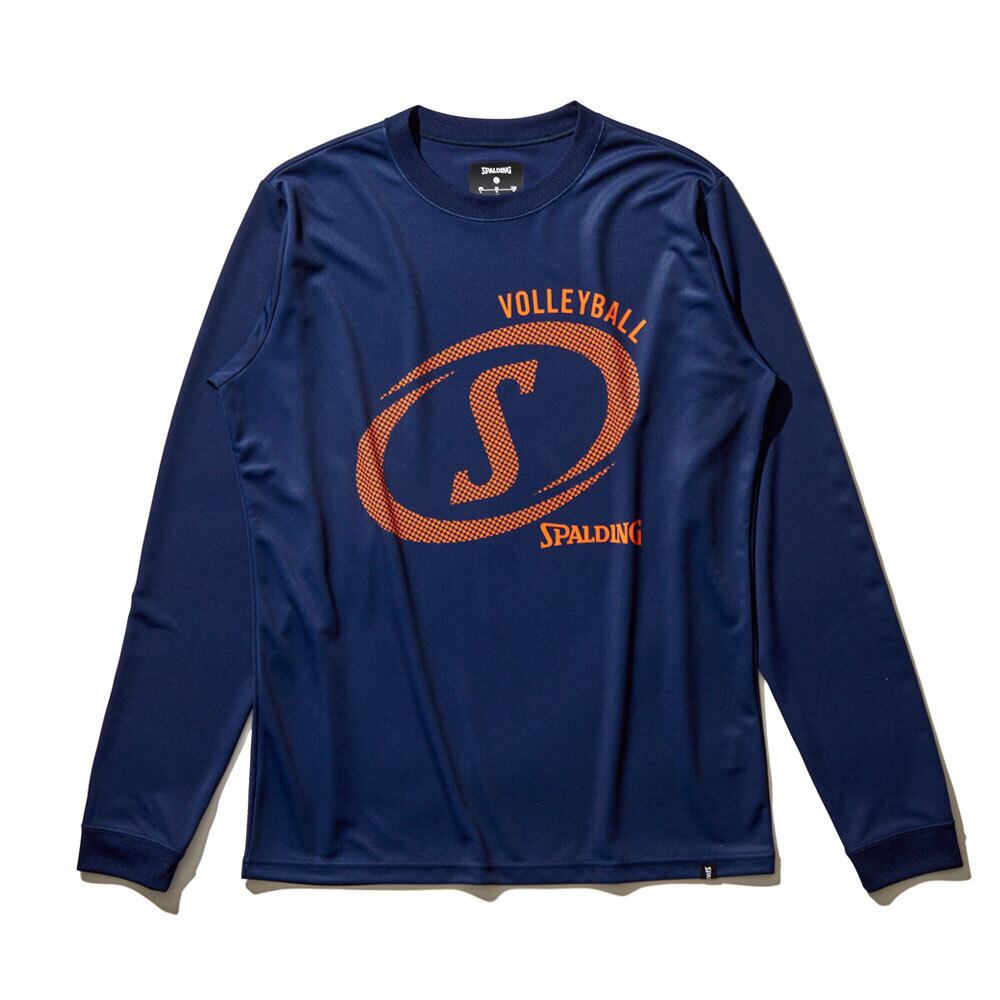 SPALDING】バレーボール ロングスリーブTシャツ ファスト S ネイビー
