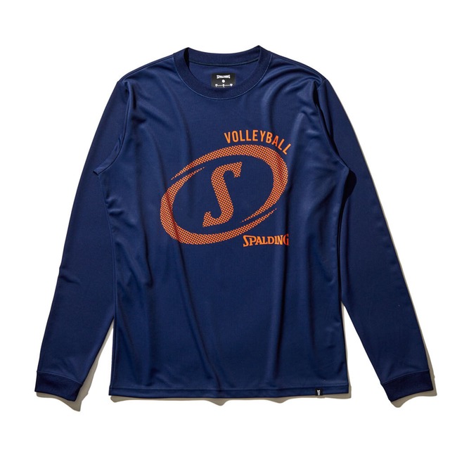 【SPALDING】バレーボール ロングスリーブＴシャツ ファスト Ｓ ネイビー