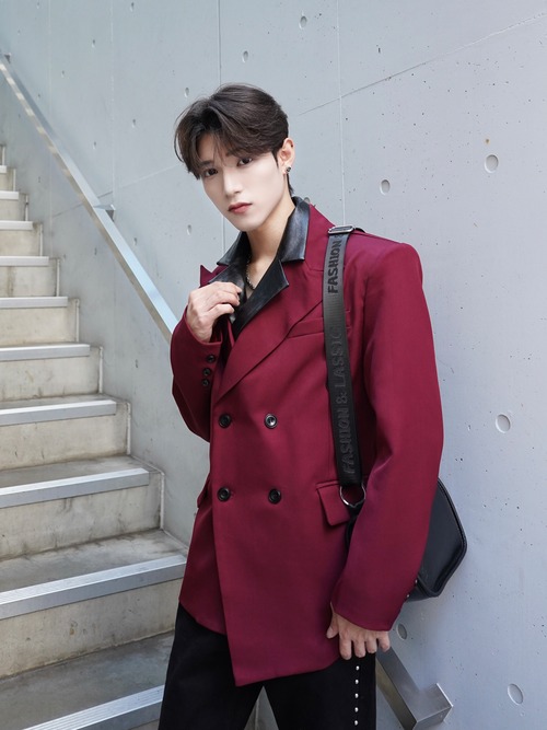 【ALUDE SELECT 】Double velvet pu leather jacket(2color）