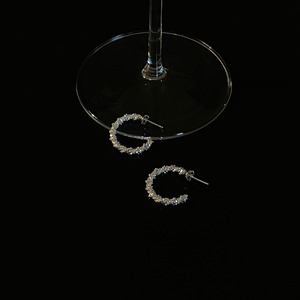 Fashionable earrings in sterling silver【H00025】