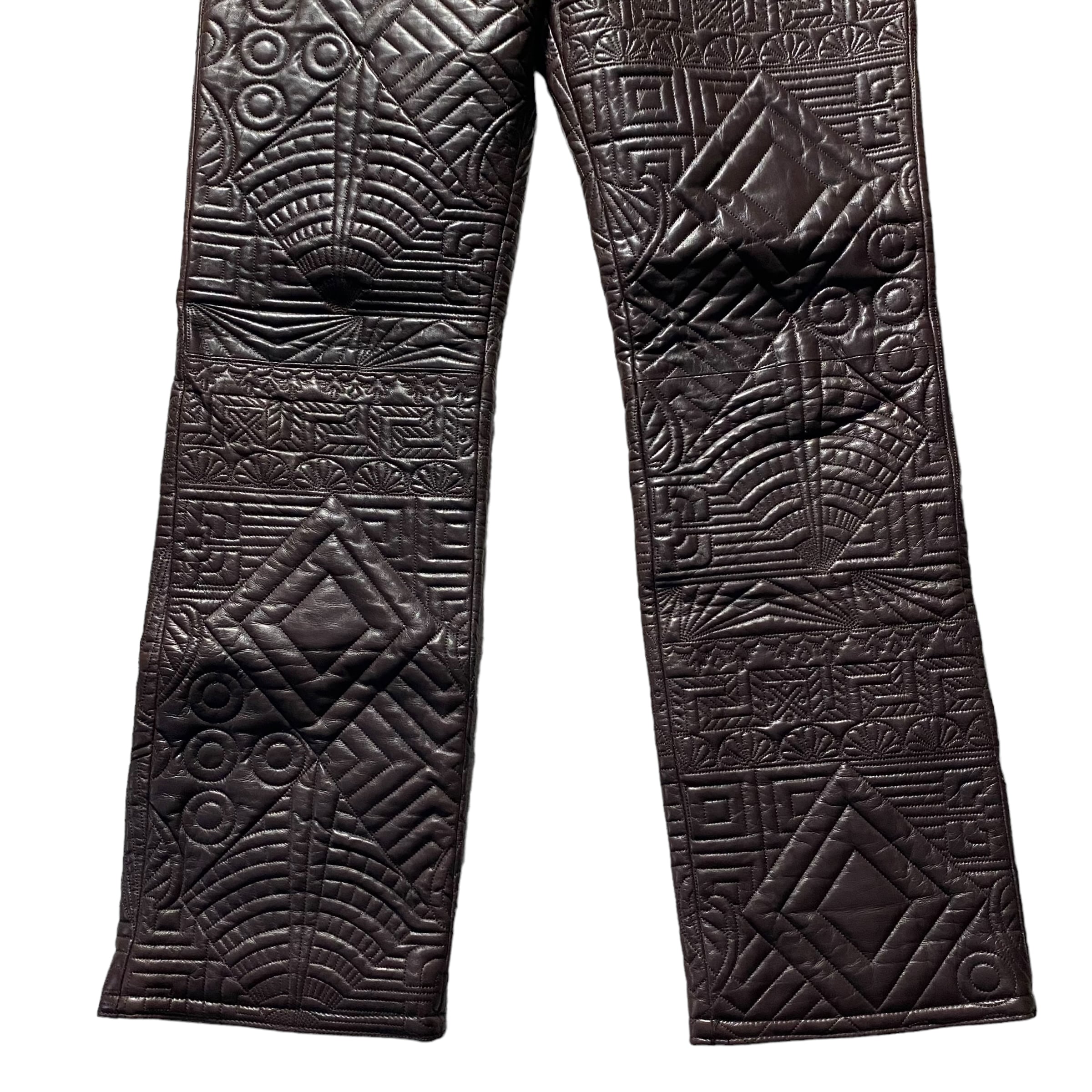 vintage GIANNI VERSACE quilting leather pants | NOIR ONLINE