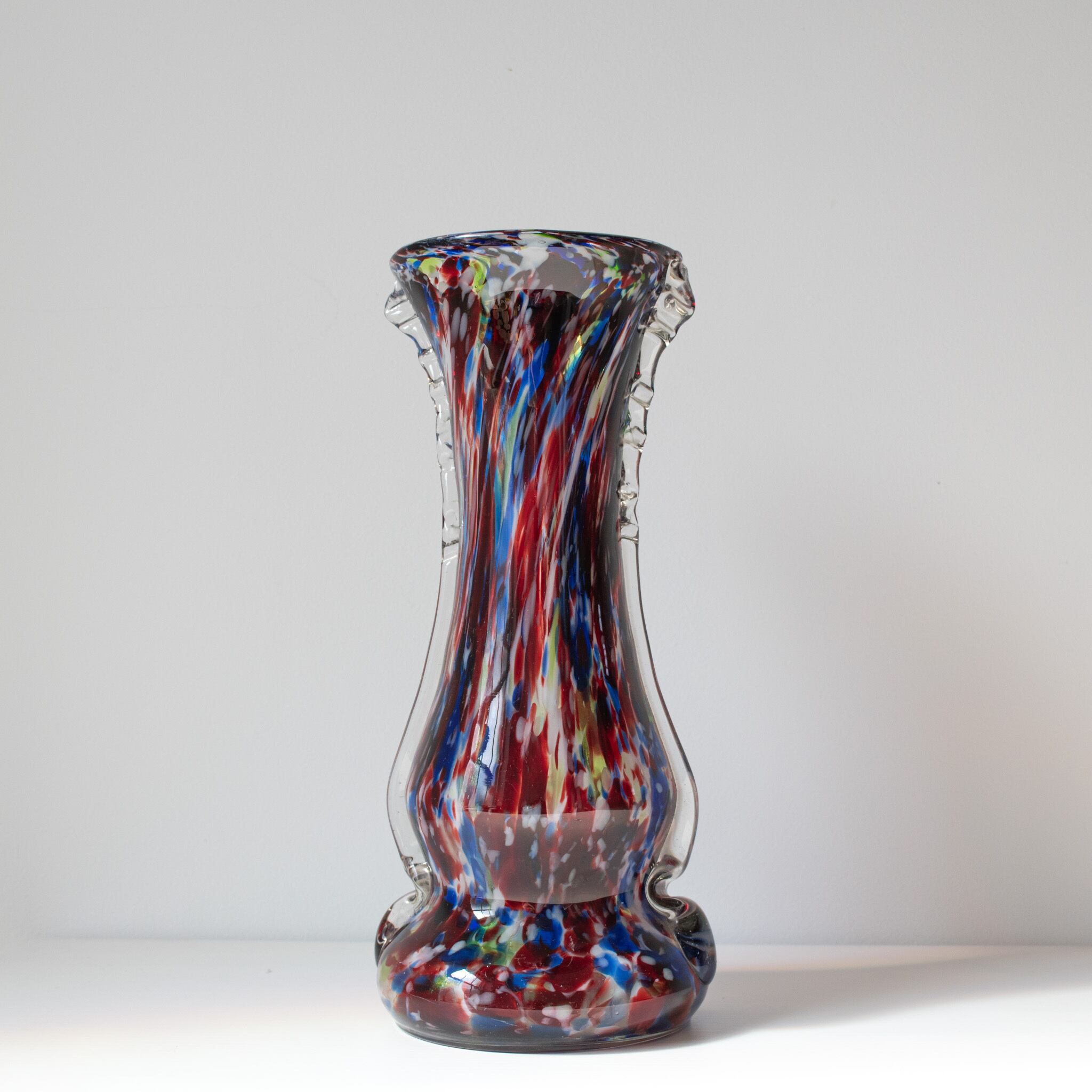 イタリアムラーノガラスの手吹花瓶【ITALY,ヴェネチアガラス】送料無料