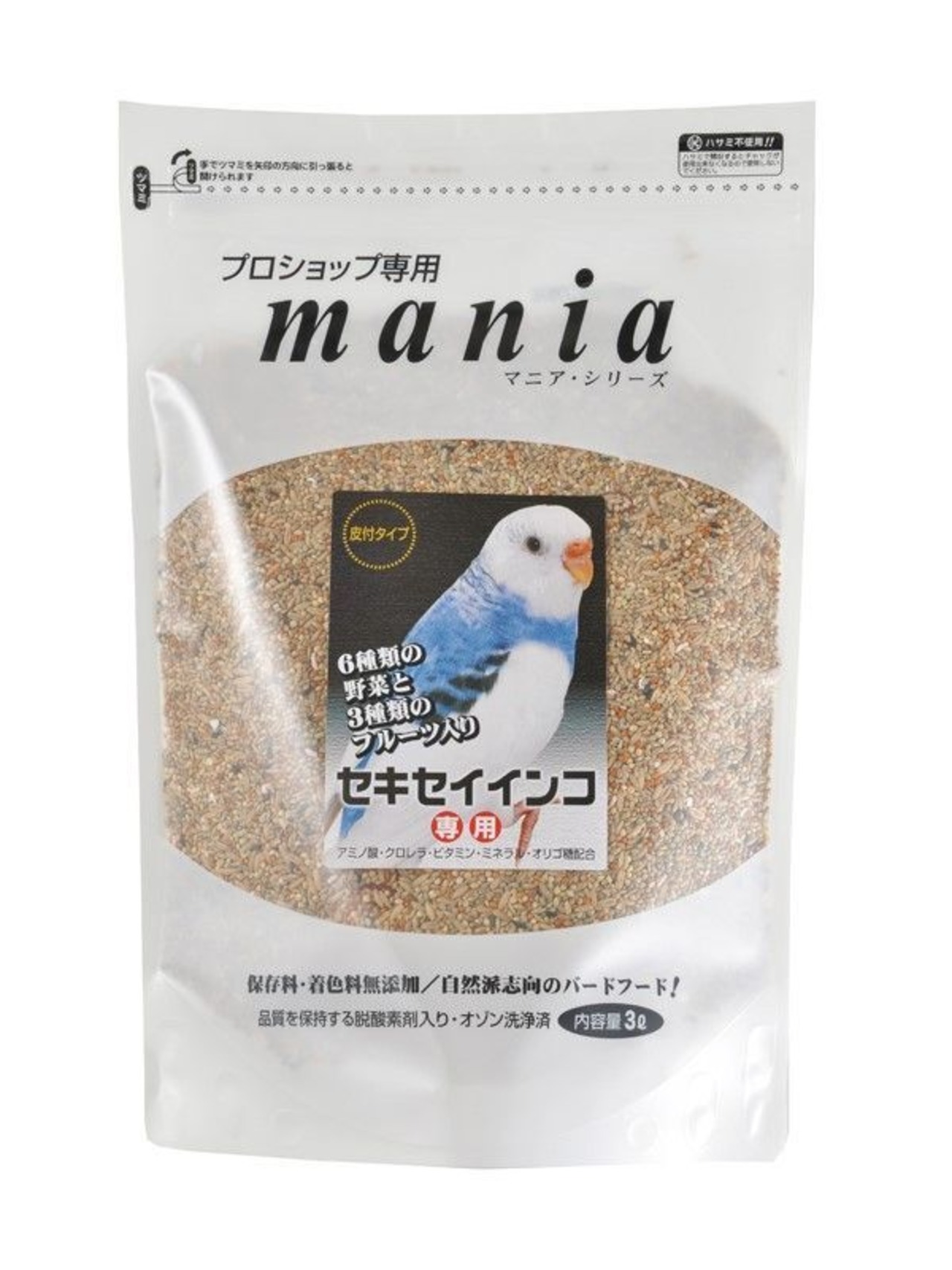 【黒瀬ペットフード】　maniaセキセイインコ　3L マニアシリーズ