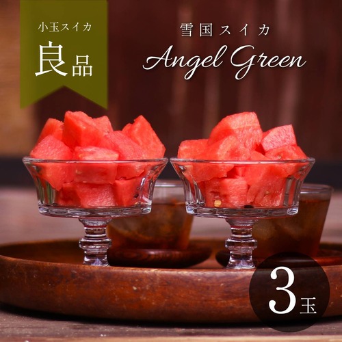 予約注文限定10%オフ！【R8年度】農家直送 雪国スイカ 小玉3玉 良品 ご家庭用に◎