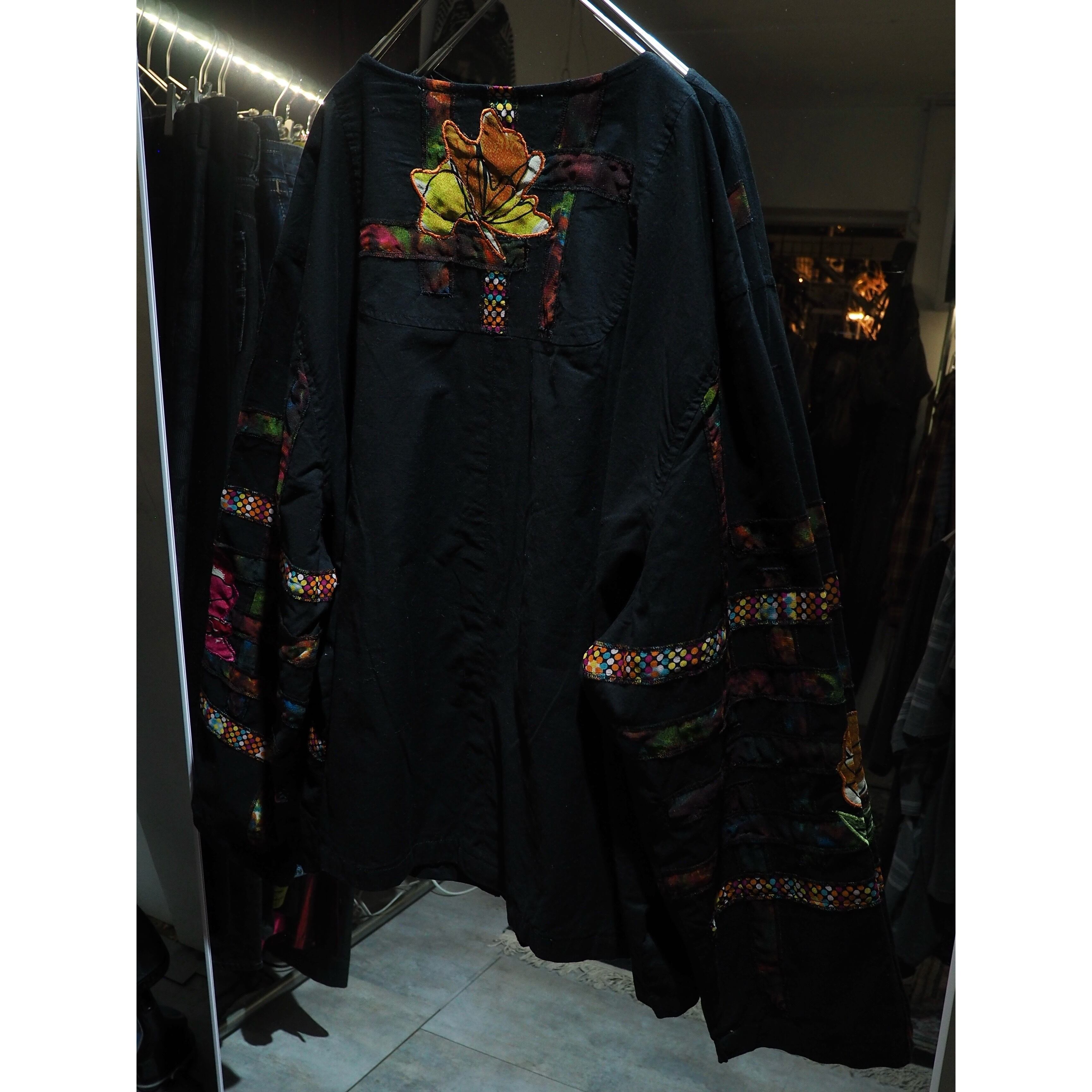 Beautiful Botanical flower embroidery vintage loose jacket