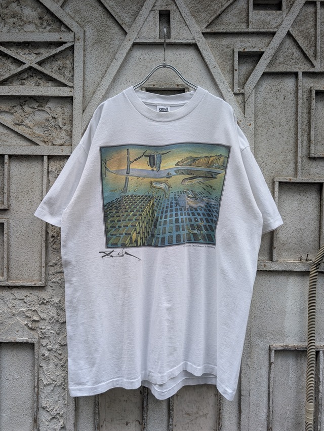 "SALVADOR DALI"art print tee / 記憶の固執の崩壊 / made in USA