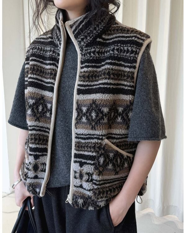Pattern Boa Vest