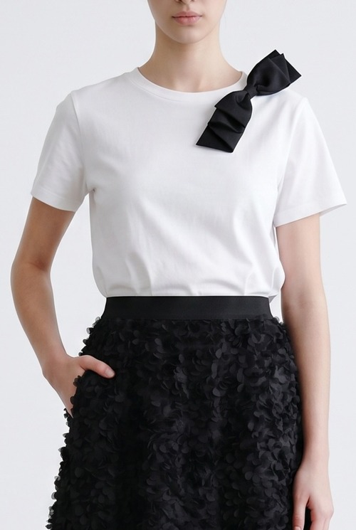 RIBBON TEE WHITE