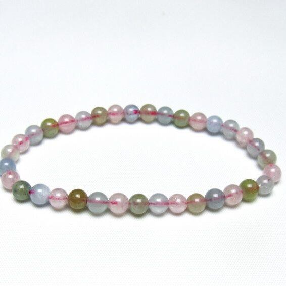 ミックスカラーベリル ブレスレット 5mm 一点物 メール便可 [M便 1/10] 111-48780