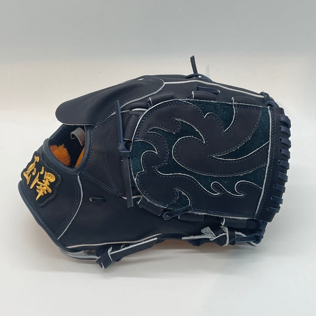 【硬式】玉澤 HERO'S 投手用(ピッチャー用) グローブ HE-01N 肉厚デザインウェブ(本体:Nブラック 紐:キャメル)|タマザワ _03