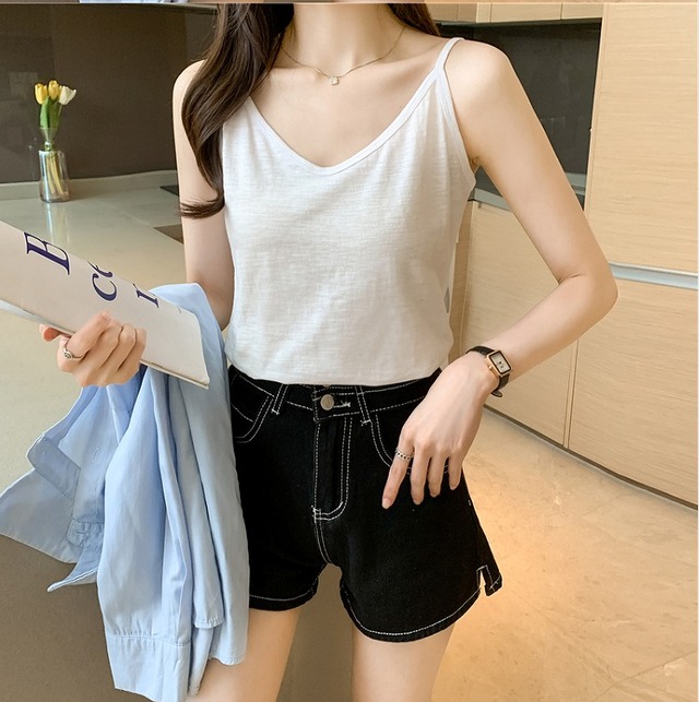 【春夏新作】ファッションタンクトップ♪ブラック/ホワイト2色展開◆