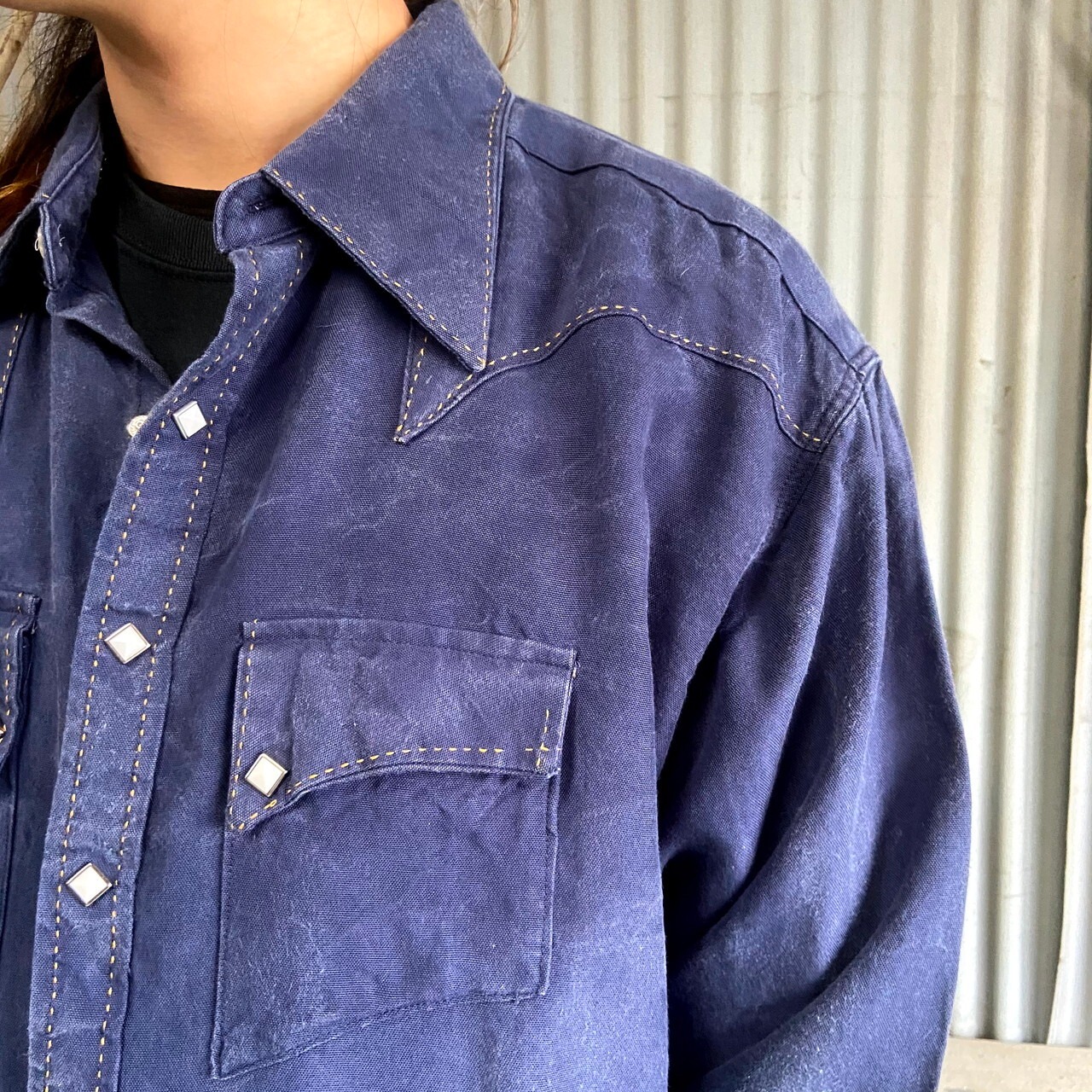 70年代 ROCKMOUNT ロックマウント 長袖ウエスタンシャツ メンズXL 古着 